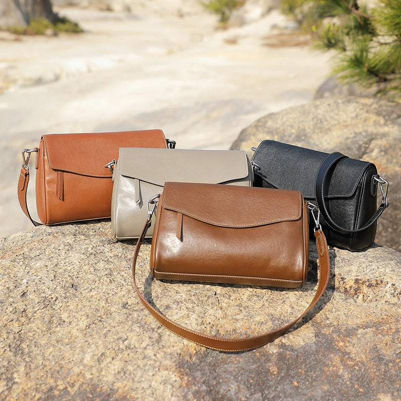 Hifashion Natural Genuine Leather Crossbody Bags For Women 2025 Trend Designer Underarm Shoulder Bags Satchel Ladies Handbags