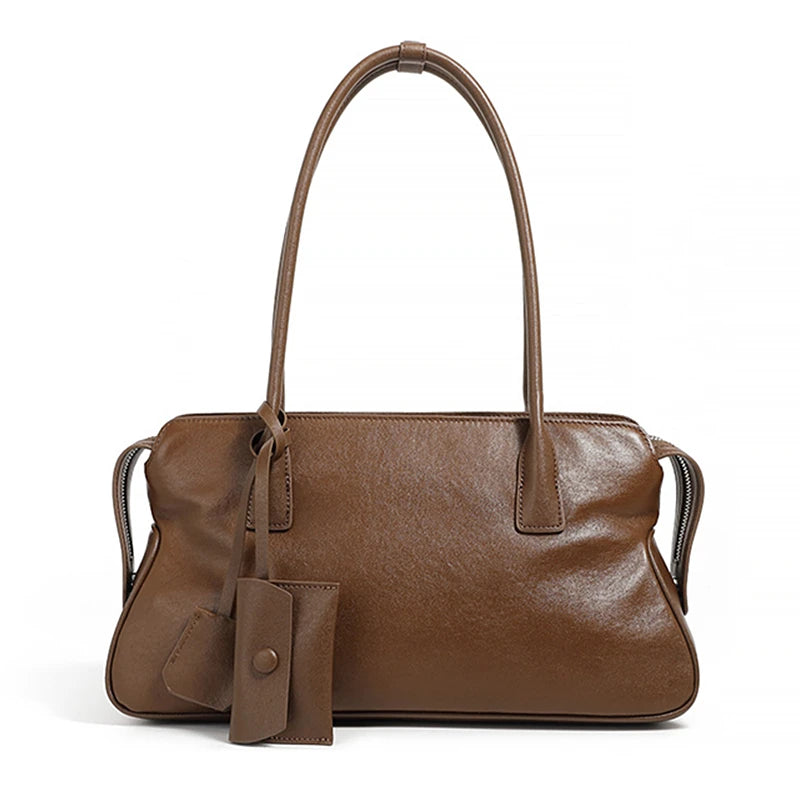 Hifashion 3 Layers Genuine Leather Large Underarm Shoulder Bags For Women 2025 Luxury Designer Satchel Tote Work Ladies Handbags