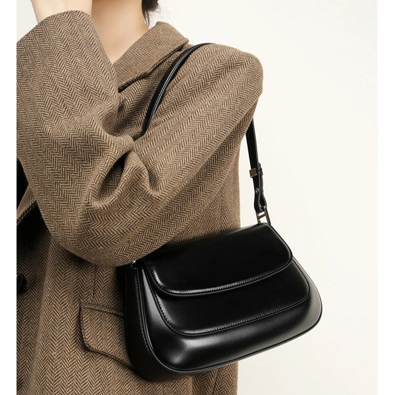 Hifashion Luxury Genuine Leather Underarm Shoulder Bags For Women 2025 Trend Designer Crossbody Purses  Saddle Ladies Handbags