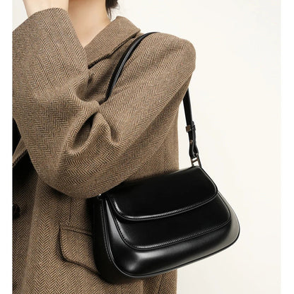 Hifashion Luxury Genuine Leather Underarm Shoulder Bags For Women 2025 Trend Designer Crossbody Purses  Saddle Ladies Handbags