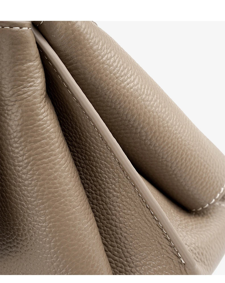Hifashion Vintage Cowhide Genuine Leather Handbags For Women 2025 Trend Designer Top Handle Flap Ladies Shoulder Crossbody Bags