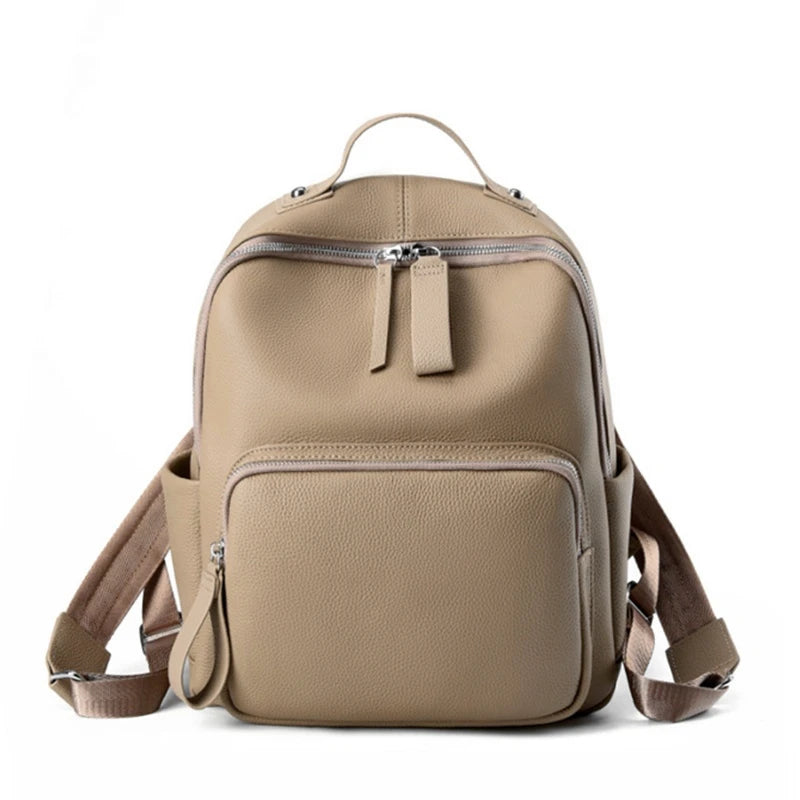 Hifashion 100% Cowhide Genuine Leather Backpack For Women 2025 Trend Designer Soft Travel Work Daypack Teenage Girls School Bags