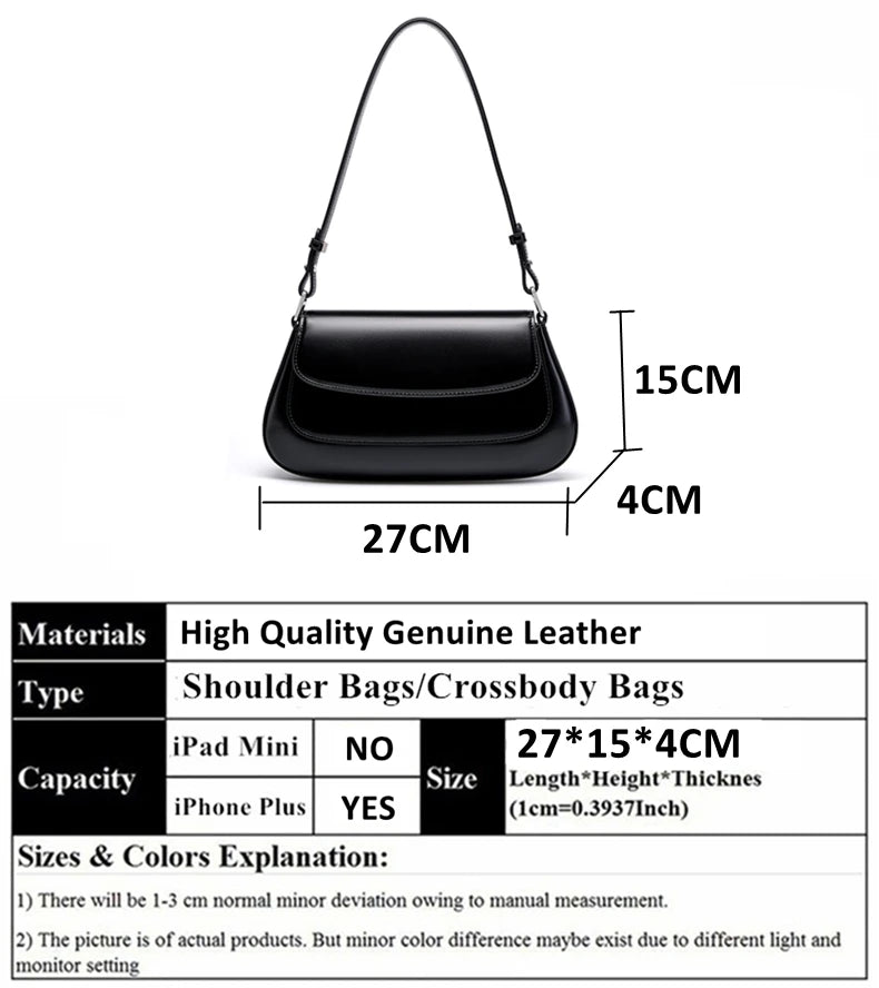 Hifashion Luxury Genuine Leather Underarm Shoulder Bags For Women 2025 Trend Designer Crossbody Purses  Saddle Ladies Handbags