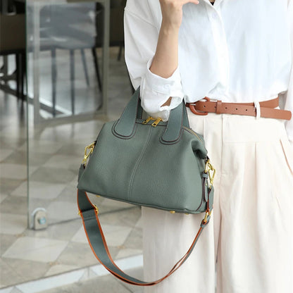 Hifashion 100% Cowhide Genuine Leather Handbags For Women 2025 Trend Designer Wide Strap Pillow Ladies Shoulder Crossbody Bags