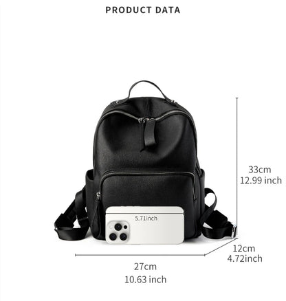 Hifashion 100% Cowhide Genuine Leather Backpack For Women 2025 Trend Designer Soft Travel Work Daypack Teenage Girls School Bags
