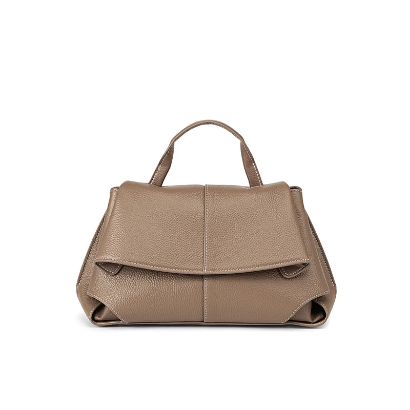 Hifashion Vintage Cowhide Genuine Leather Handbags For Women 2025 Trend Designer Top Handle Flap Ladies Shoulder Crossbody Bags