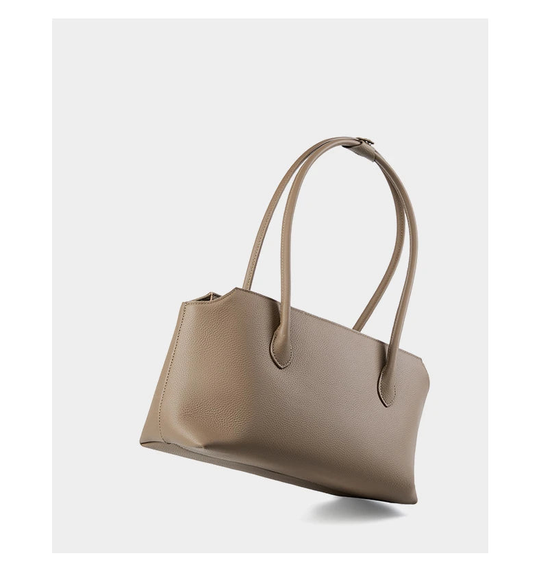 Hifashion Cowhide Genuine Leather Large Underarm Shoulder Bags For Women 2025 Luxury Designer Shopping Tote Work Ladies Handbags