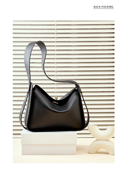 Hifashion Cowhide Genuine Leather Underarm Shoulder Bags For Women 2025 Luxury Designer Crossbody Purses Hobo Ladies Handbags