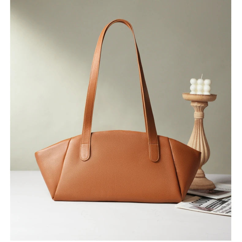 Hifashion 100% Real Genuine Leather Large Tote Shoulder Bags For Women 2025 Luxury Designer Trapeze Shopper Work Ladies Handbags