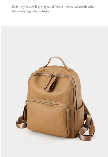 Hifashion 100% Cowhide Genuine Leather Backpack For Women 2025 Trend Designer Soft Travel Work Daypack Teenage Girls School Bags