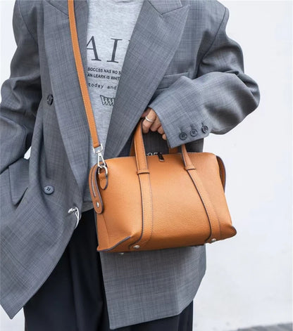 Hifashion Retro Genuine Leather Pillow Shoulder Bags For Women 2025 Trend Designer Crossbody Purses Boston Tote Ladies Handbags
