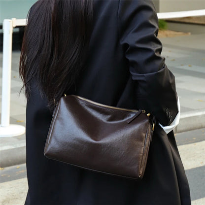 Hifashion 100% Genuine Leather Underarm Shoulder Bags For Women 2025 Trend Designer Crossbody Hobos Top Handle Ladies Handbags