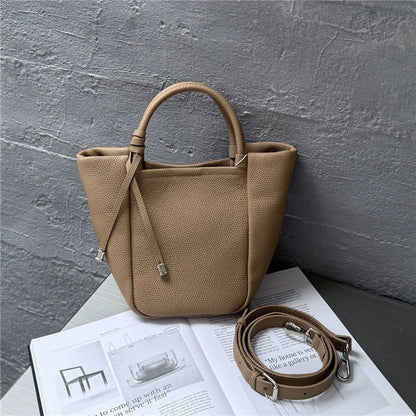Hifashion Stylish Genuine Leather Tote Shoulder Bags For Women 2025 Trend Designer Basket Shopper Work Crossbody Ladies Handbags