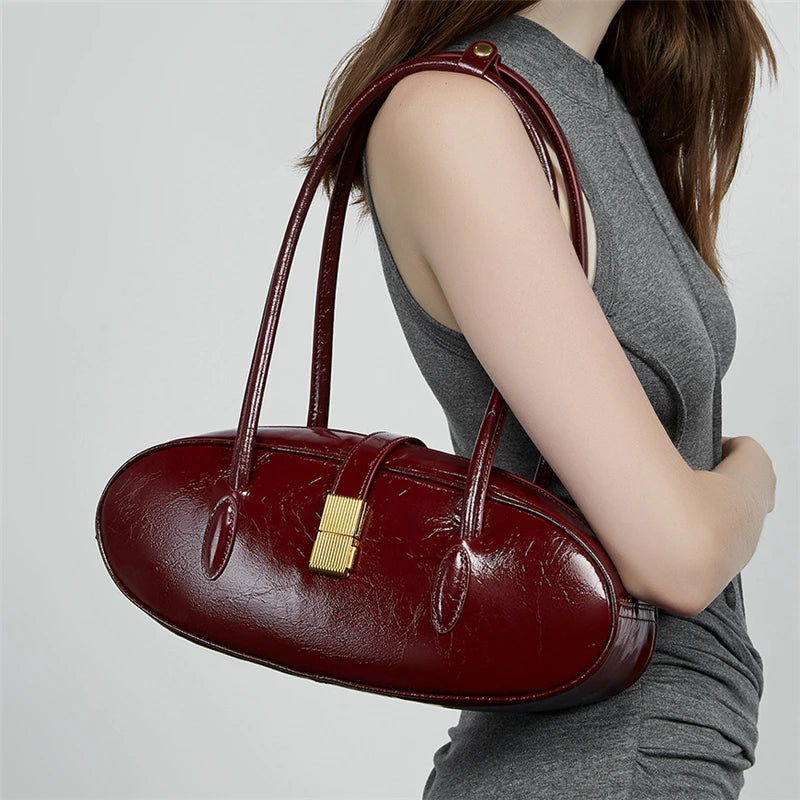 Hifashion Vintage Cowhide Genuine Leather Underarm Shoulder Bags For Women 2025 Trend Designer Luxury Tote Work Ladies Handbags