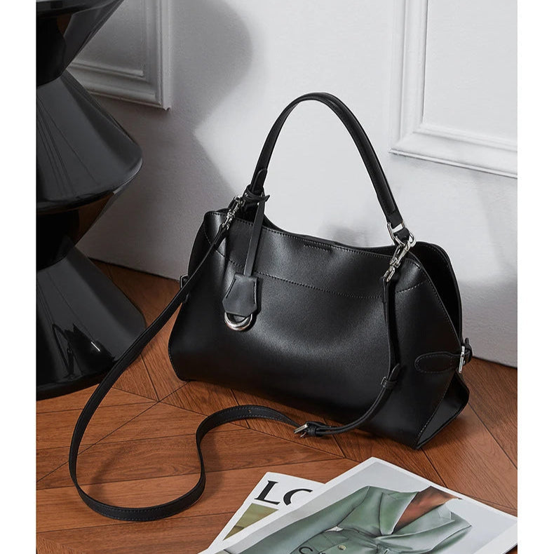Hifashion Cowhide Genuine Leather Tote Handbags For Women 2025 Luxury Designer Crescent Office Ladies Shoulder Crossbody Bags