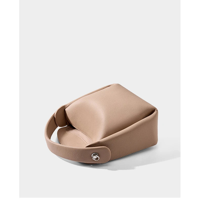 Hifashion Cowhide Genuine Leather Small Shoulder Bags For Women 2025 Luxury Designer Work Bucket Tote Crossbody Ladies Handbags
