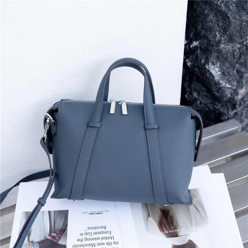 Hifashion Retro Genuine Leather Pillow Shoulder Bags For Women 2025 Trend Designer Crossbody Purses Boston Tote Ladies Handbags