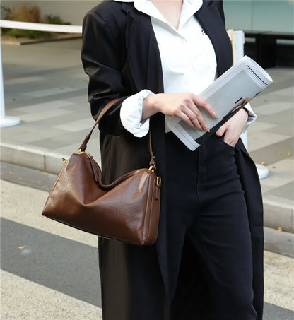Hifashion 100% Genuine Leather Underarm Shoulder Bags For Women 2025 Trend Designer Crossbody Hobos Top Handle Ladies Handbags