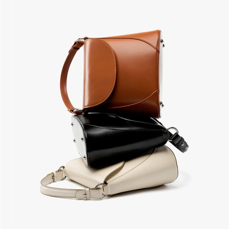 Hifashion Luxury Genuine Leather Bucket Small Shoulder Crossbody Bags For Women 2025 Trend Designer Short Handle Tote Handbags