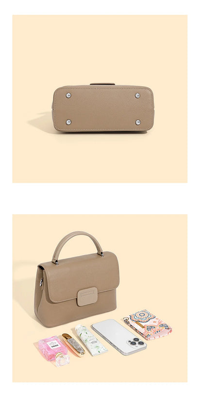 Hifashion Classic Cowhide Genuine Leather Tote Handbags For Women 2025 Trend Designer Wide Strap Ladies Shoulder Crossbody Bags