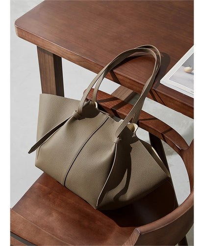 Hifashion Cowhide Genuine Leather Large Tote Shoulder Bags For Women 2025 Trend Designer Trapeze Purses Underarm Ladies Handbags