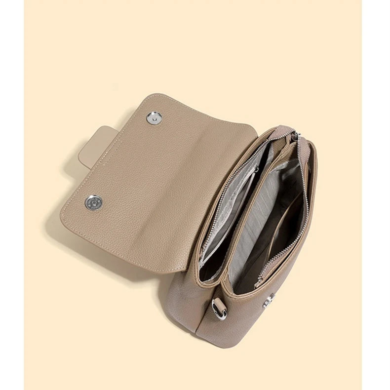 Hifashion Classic Cowhide Genuine Leather Tote Handbags For Women 2025 Trend Designer Wide Strap Ladies Shoulder Crossbody Bags