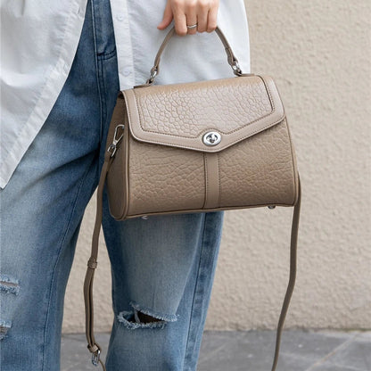 Hifashion Cowhide Genuine Leather Tote Handbags For Women New 2025 Luxury Designer Work Satchel Top Handle Female Shoulder Bags