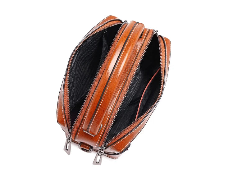 Hifashion Cowhide Genuine Leather Pillow Small Shoulder Crossbody Bags For Women 2025 Trend Designer Boston Tote Ladies Handbags