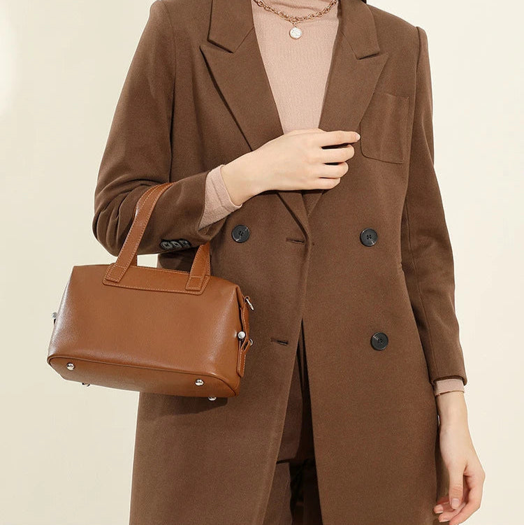 Hifashion Vintage Cow Genuine Leather Pillow Tote Handbags For Women 2025 Trend Designer Boston Ladies Shoulder Crossbody Bags