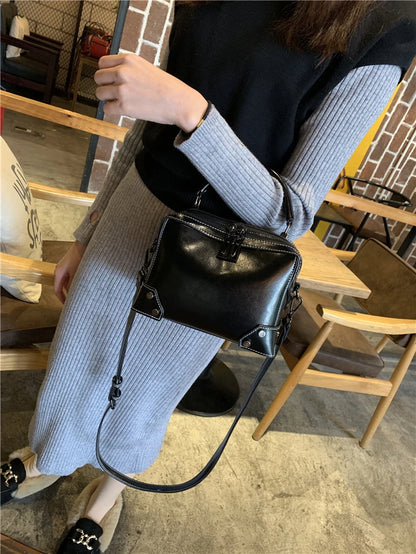 Hifashion Cowhide Genuine Leather Pillow Small Shoulder Crossbody Bags For Women 2025 Trend Designer Boston Tote Ladies Handbags