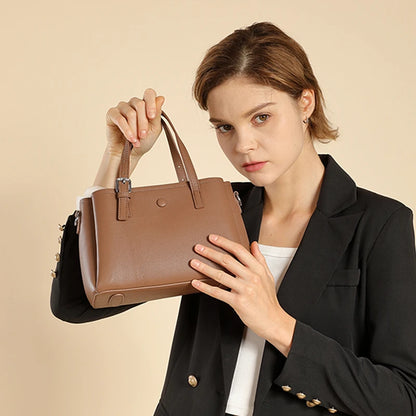 Hifashion 3 Layers Genuine Leather Shoulder Bags For Women 2025 Luxury Designer Crossbody Satchel Commuting Tote Ladies Handbags