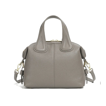Hifashion 100% Genuine Leather Boston Tote Handbags For Women 2025 Trend Designer Top Handle Work Ladies Shoulder Crossbody Bags