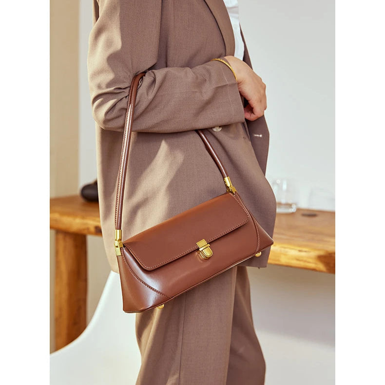 Hifashion Cowhide Genuine Leather Underarm Shoulder Bags For Women 2025 Trend Designer Top Handle Female Tote Ladies Handbags