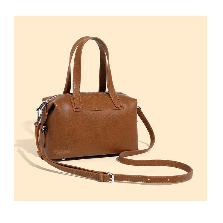 Hifashion Vintage Cow Genuine Leather Pillow Tote Handbags For Women 2025 Trend Designer Boston Ladies Shoulder Crossbody Bags