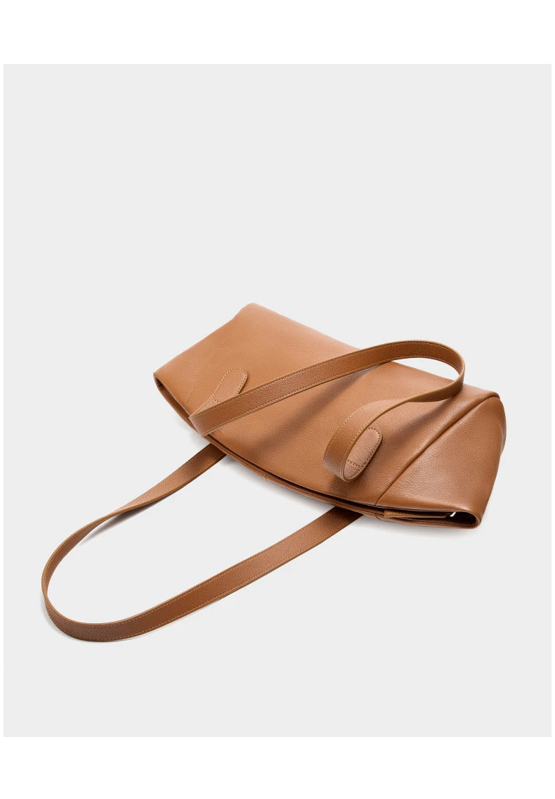 Hifashion 100% Real Genuine Leather Large Tote Shoulder Bags For Women 2025 Luxury Designer Trapeze Shopper Work Ladies Handbags