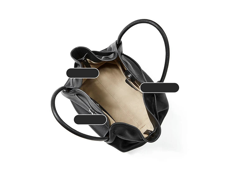 Hifashion Cowhide Genuine Leather Tote Shoulder Bags For Women 2025 Trend Designer Pleated Work Shopper Underarm Ladies Handbags