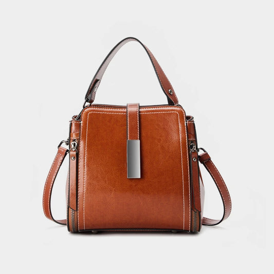Hifashion Vintage Cow Genuine Leather Small Shoulder Bags For Women 2025 Luxury Designer Crossbody Purses Bucket Ladies Handbags