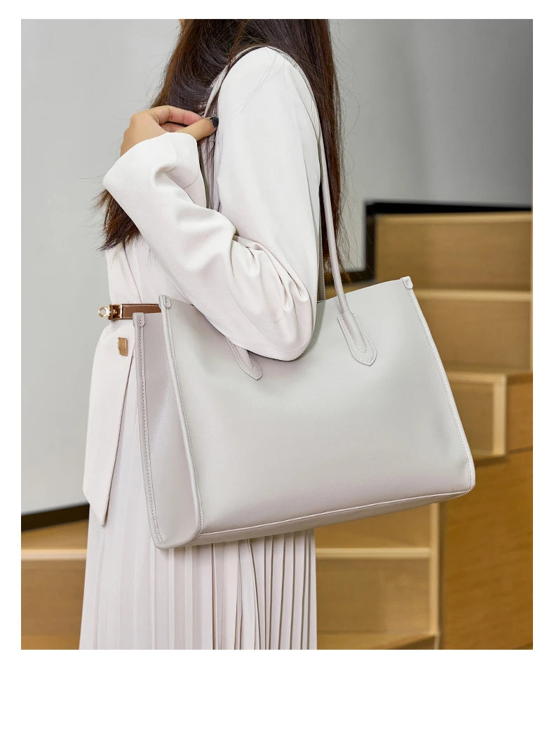 Hifashion Vintage Genuine Leather Tote Shoulder Bags For Women 2025 Trend Designer Large Capacity Shopping Work Ladies Handbags