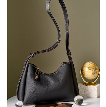 Hifashion 100% Genuine Leather Crescent Shoulder Crossbody Bags For Women 2025 Luxury Designer Top Handle Purses Ladies Handbags