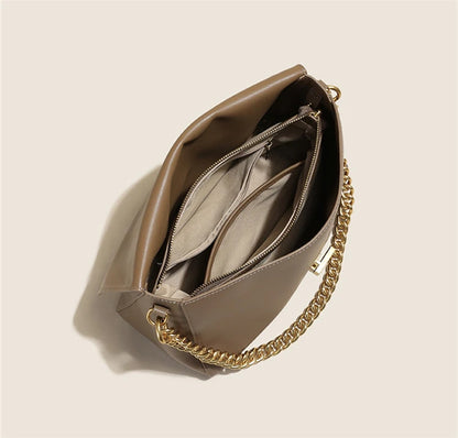 Hifashion Retro Genuine Leather Large Chain Shoulder Bags For Women 2025 Luxury Designer Messenger Satchel Work Ladies Handbags