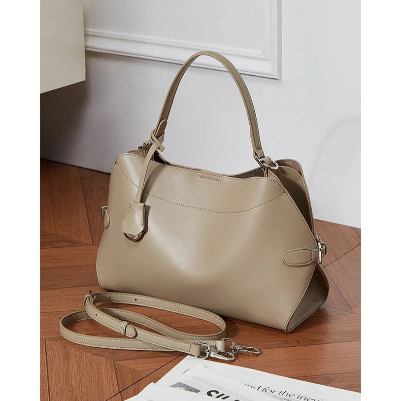 Hifashion Cowhide Genuine Leather Tote Handbags For Women 2025 Luxury Designer Crescent Office Ladies Shoulder Crossbody Bags