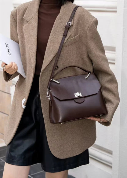 Hifashion Cowhide Genuine Leather Tote Handbags For Women 2025 Trend Designer Satchel Purses Work Ladies Shoulder Crossbody Bags