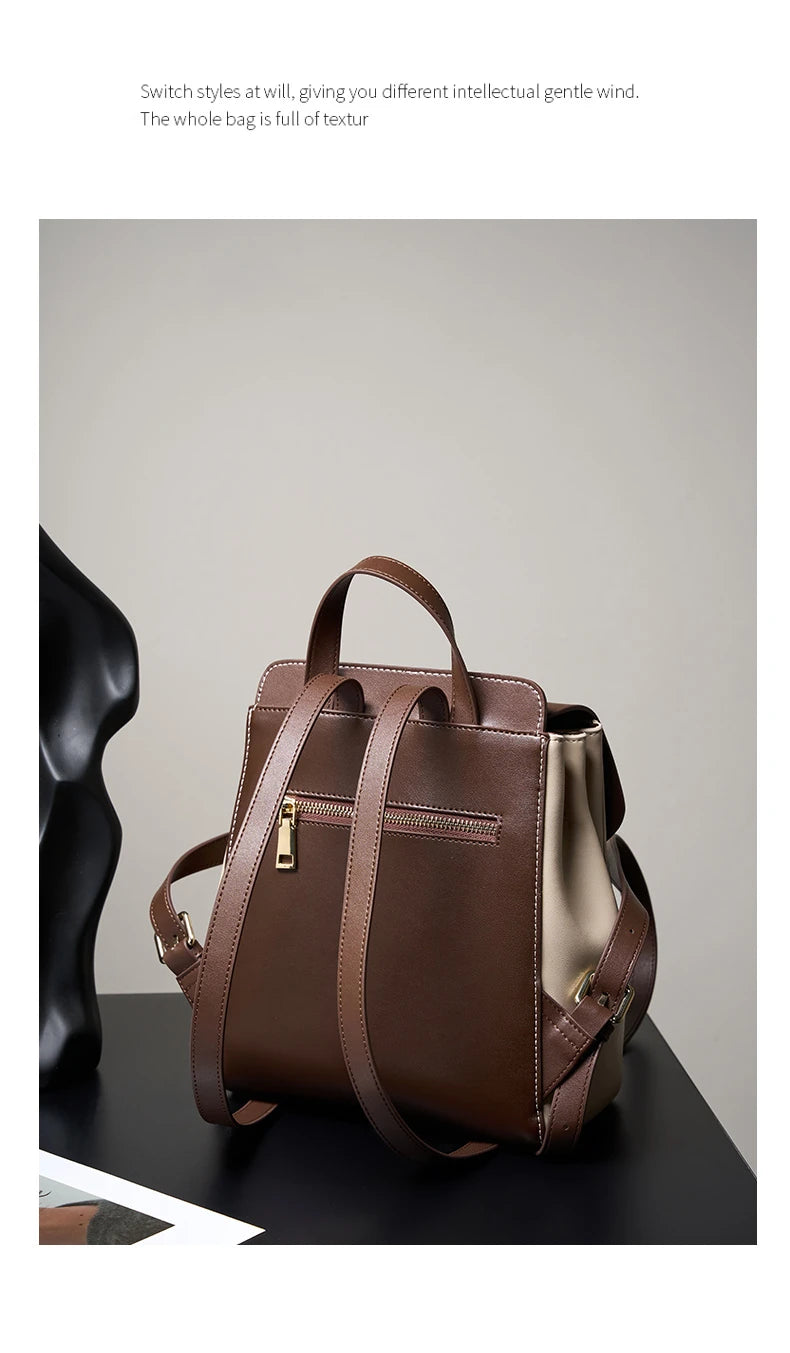Hifashion Small Cowhide Genuine Leather Backpack For Women 2025 Trend Fashion Designer Female Travel Bagpack Girls School Bags