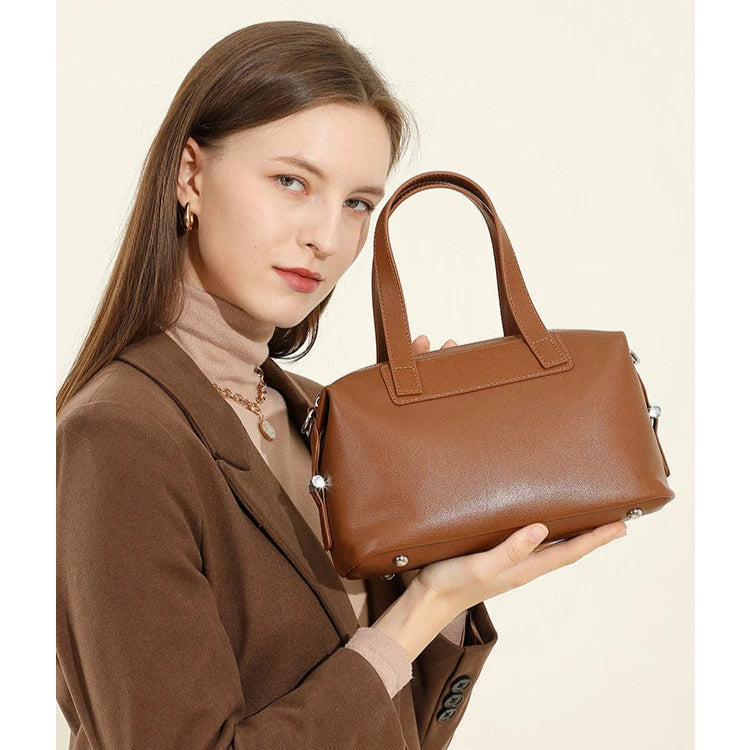 Hifashion Vintage Cow Genuine Leather Pillow Tote Handbags For Women 2025 Trend Designer Boston Ladies Shoulder Crossbody Bags