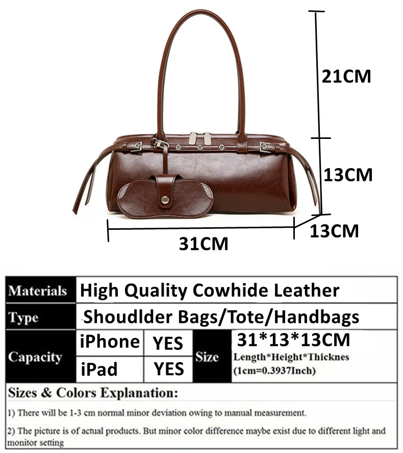 Hifashion Motorcycle Style Genuine Leather Underarm Shoulder Bags For Women 2025 Trend Designer Sling Purse Tote Ladies Handbags