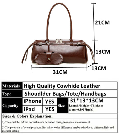 Hifashion Motorcycle Style Genuine Leather Underarm Shoulder Bags For Women 2025 Trend Designer Sling Purse Tote Ladies Handbags
