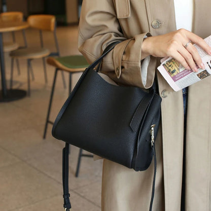 Hifashion Vintage Cow Genuine Leather Bucket Tote Shoulder Bags For Women 2025 Luxury Designer Shopper Crossbody Ladies Handbags