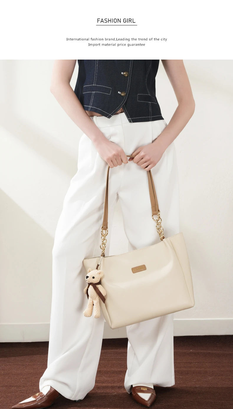 Hifashion Cowhide Genuine Leather Shoulder Bags For Women 2025 Trend Designer Large Capacity Shopping Tote Work Ladies Handbags