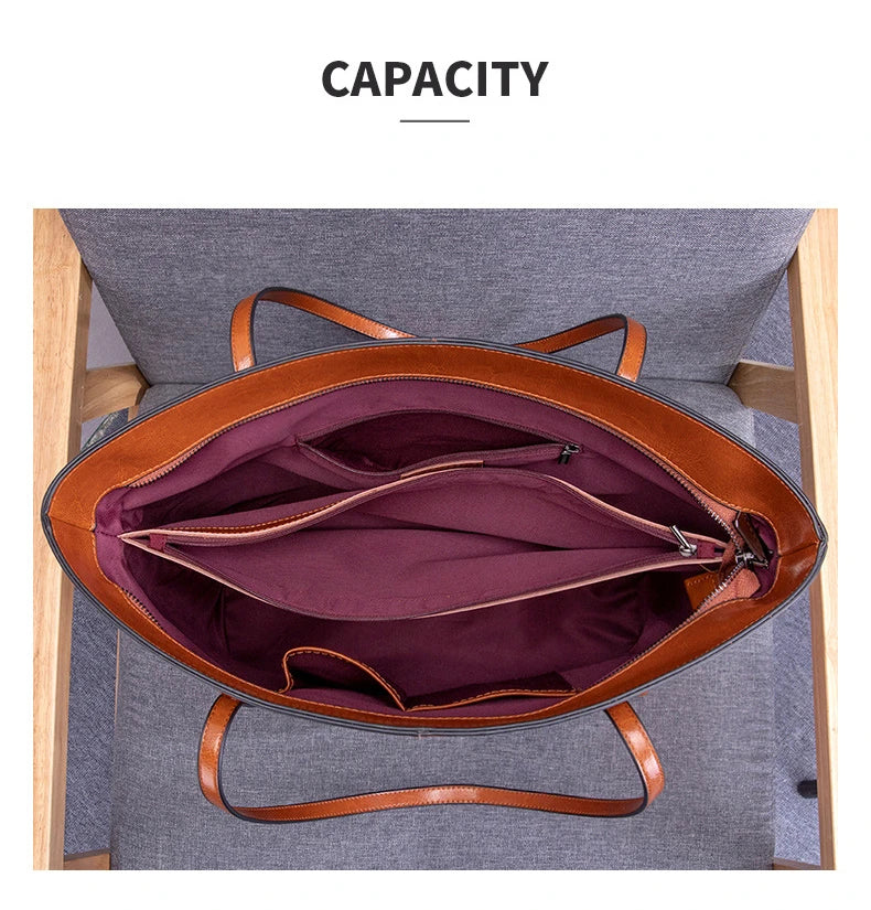 Hifashion Cowhide Genuine Leather Large Tote Bags For Women 2025 Trend Designer A4 Shoulder Bags Laptop Shopper Ladies Handbags