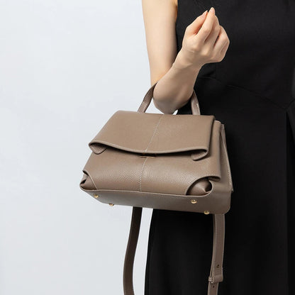 Hifashion Vintage Cowhide Genuine Leather Handbags For Women 2025 Trend Designer Top Handle Flap Ladies Shoulder Crossbody Bags